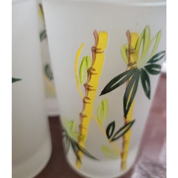 MCM Bamboo Glassware Frosted Tropical Green 8oz Set of 5 - Picture 9 of 9